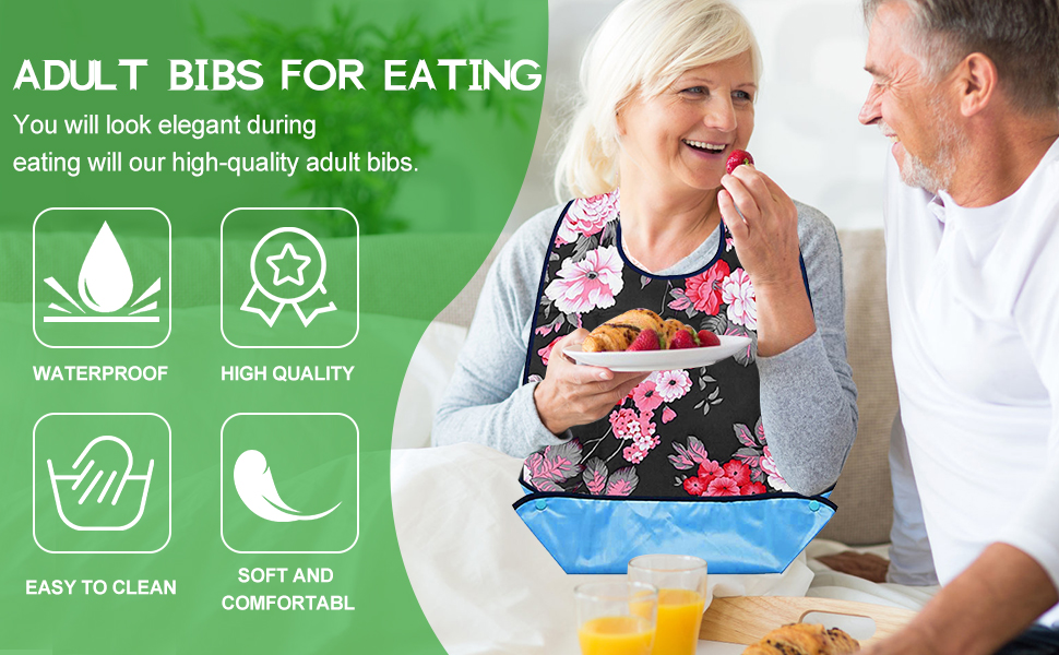 Adult Bibs with Crumb Catcher