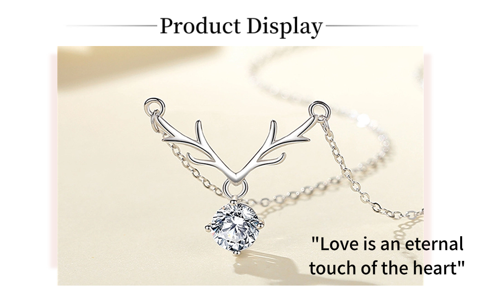 Antler necklace,women's silver jewelry,fashionable,elegant design,gift necklace,925 sterling silver