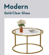 Round Glass Gold Coffee Table