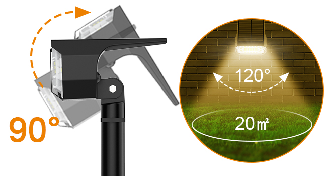 Solar Outdoor Lights with Adjustable Lighting Angle