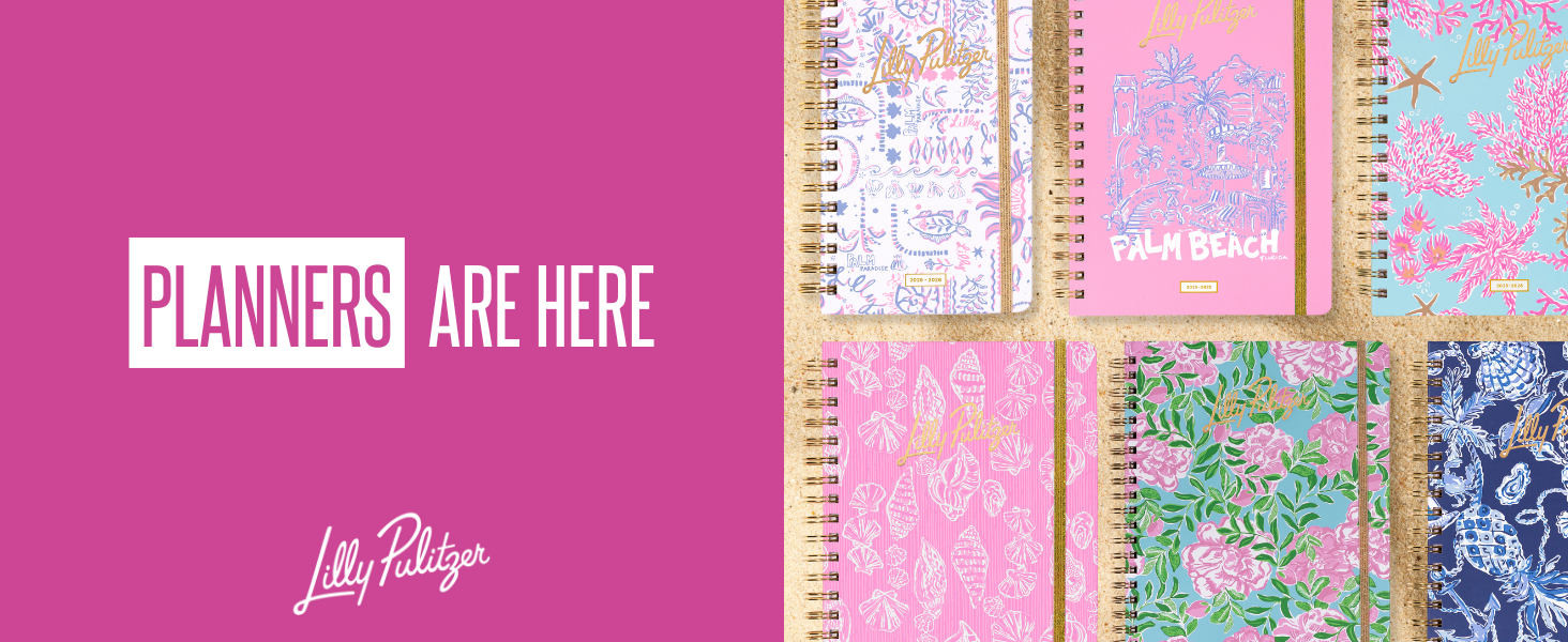 lilly pulitzer planner planners agenda calendar cute pattern with pocket stickers weekly monthly 
