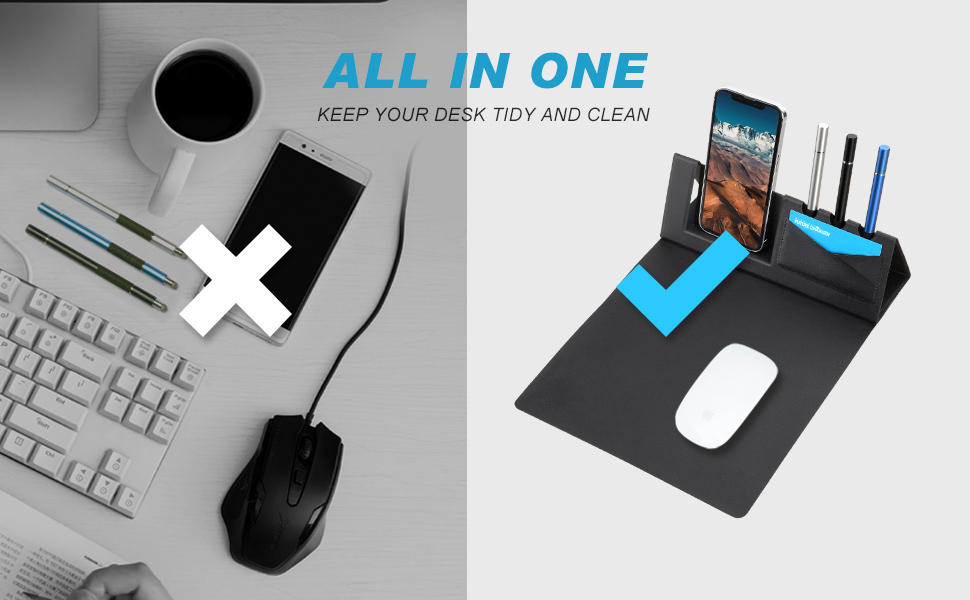 Office Mousepad with Pencils Holder