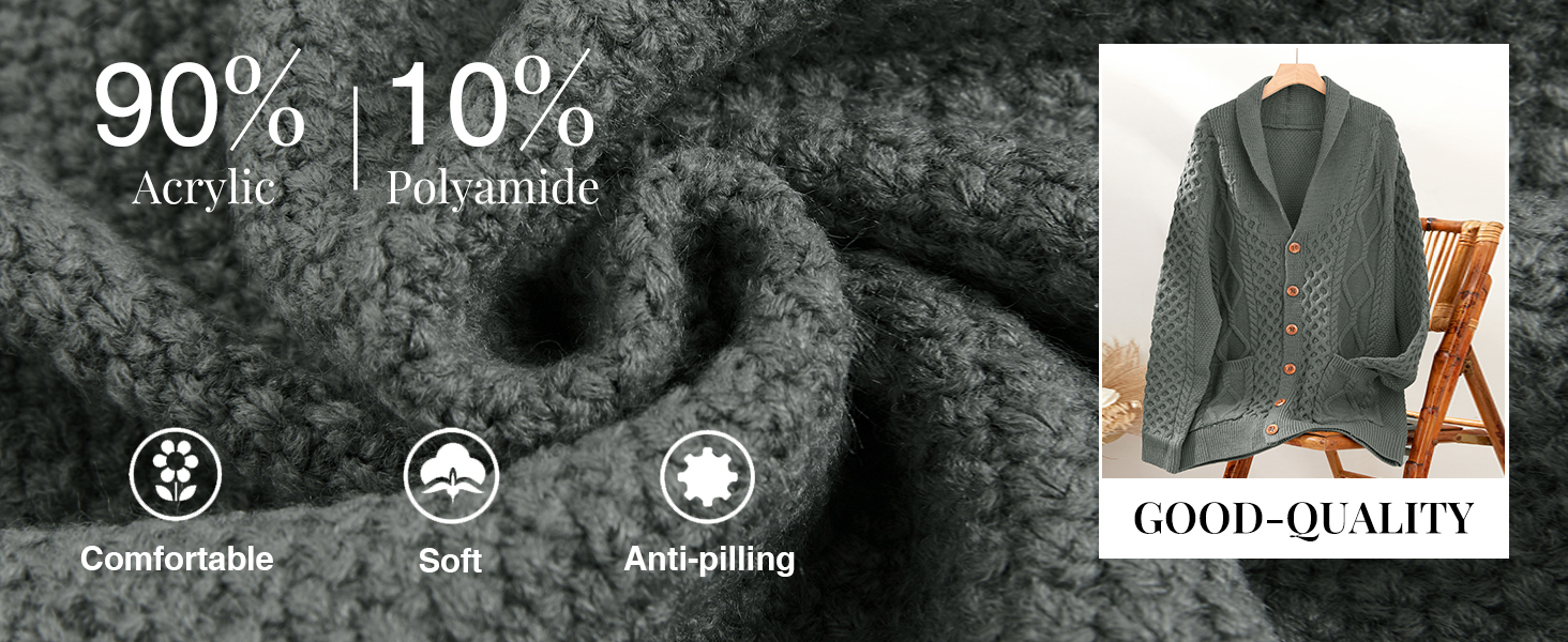 shawl collar sweater for men