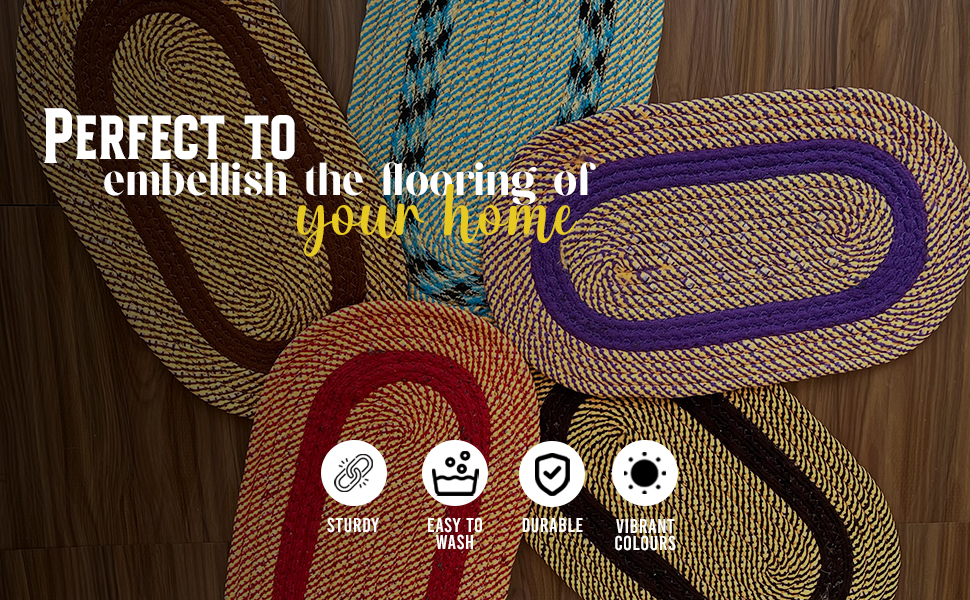 Buy MTEXITO Cotton Door Mat Reversible Striped Multicolor Cotton Blend Heavy Door Mat Bath Mat