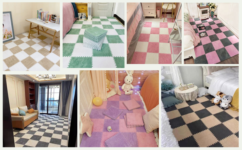 Soft Fluffy Play Mat Flooring Climbing Area Rugs for Home Playroom Parlor Decor