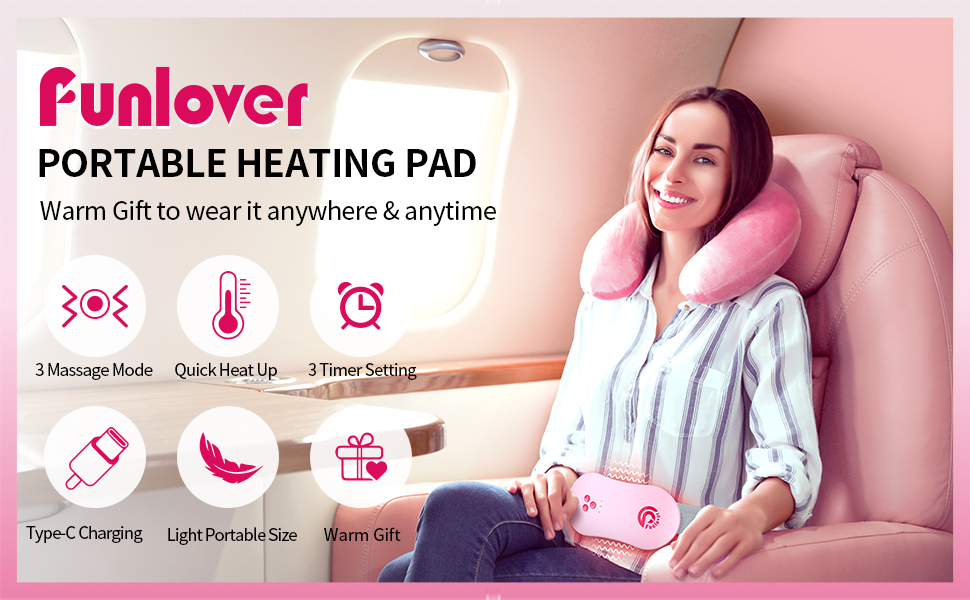 Heating Pad for Period Cramps, Funlover Portable Heating