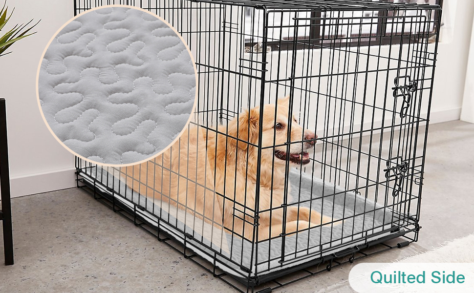 HOMBYS Furry Dog Crate Liner Reversible Crate Pan Cover 42