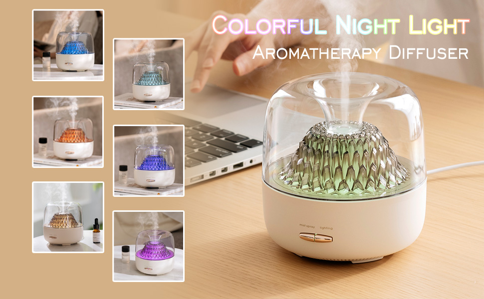 Colorful night light aroma diffuser