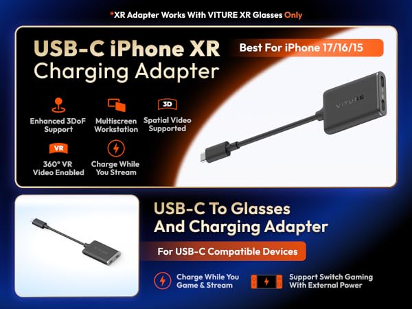 【美品】VITURE Pro グラス USB-Cアダプタセット Amazon | VITURE Pro XRグラス & USB-C充電アダプターProセット