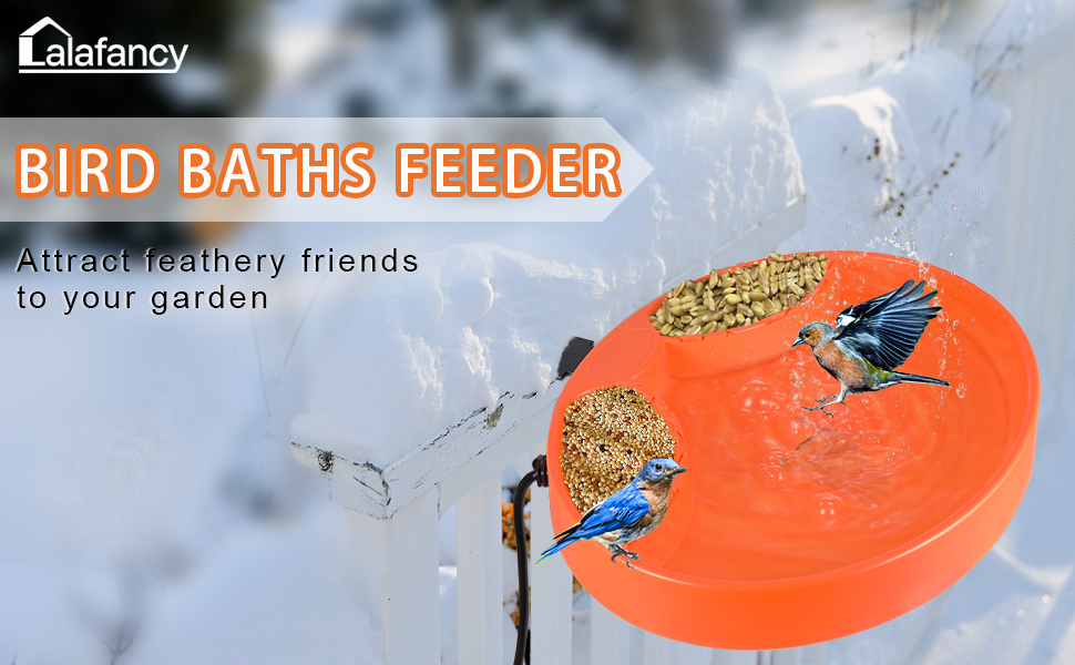 Lalafancy Heated Bird Baths for Outdoors for Winter, 3 Ways