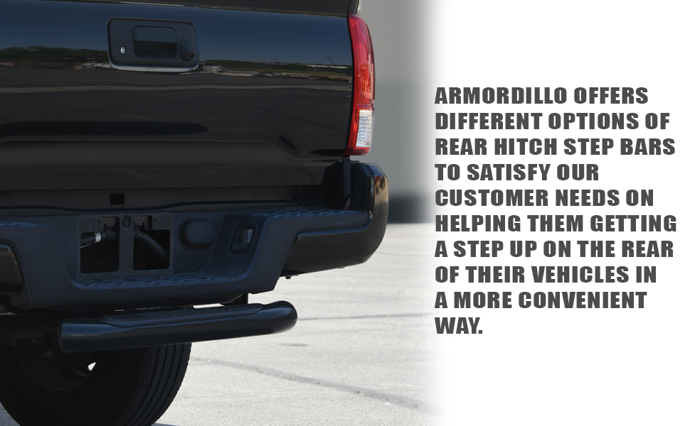 Armordillo 3" Round Tubing Steel Hitch Step for Class 4 Trailer Hitch