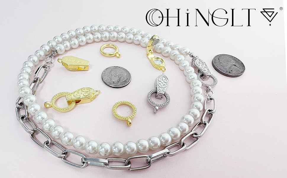 OHINGLT Fold Over Necklace Clasps and Closures 18K