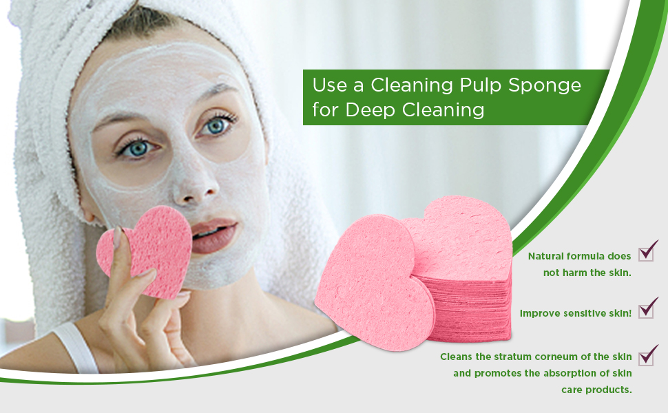 50Count Facial Sponges Natural Face Sponges for Cleansing