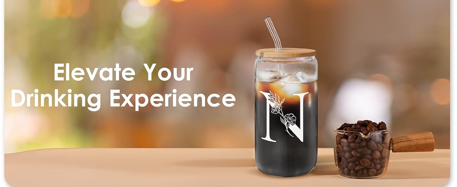 SANDJEST 16 Oz Can Coffee Cups with Lid and Straw