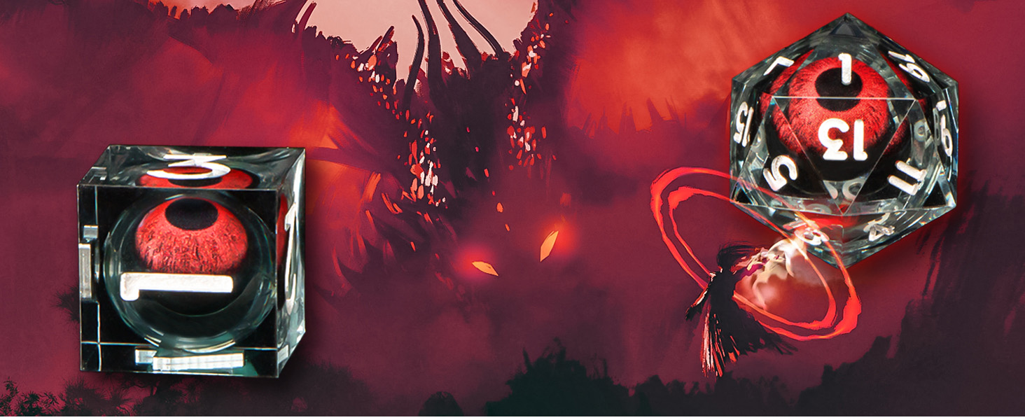 OUKELANWO Sharp Edge Resin Dragon Eye DND Dice Set D&D with