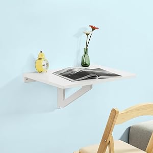 SoBuy Folding Wood Wall Kitchen Dining Table 60x40cm,White,FWT03-W 13 FWT03-W