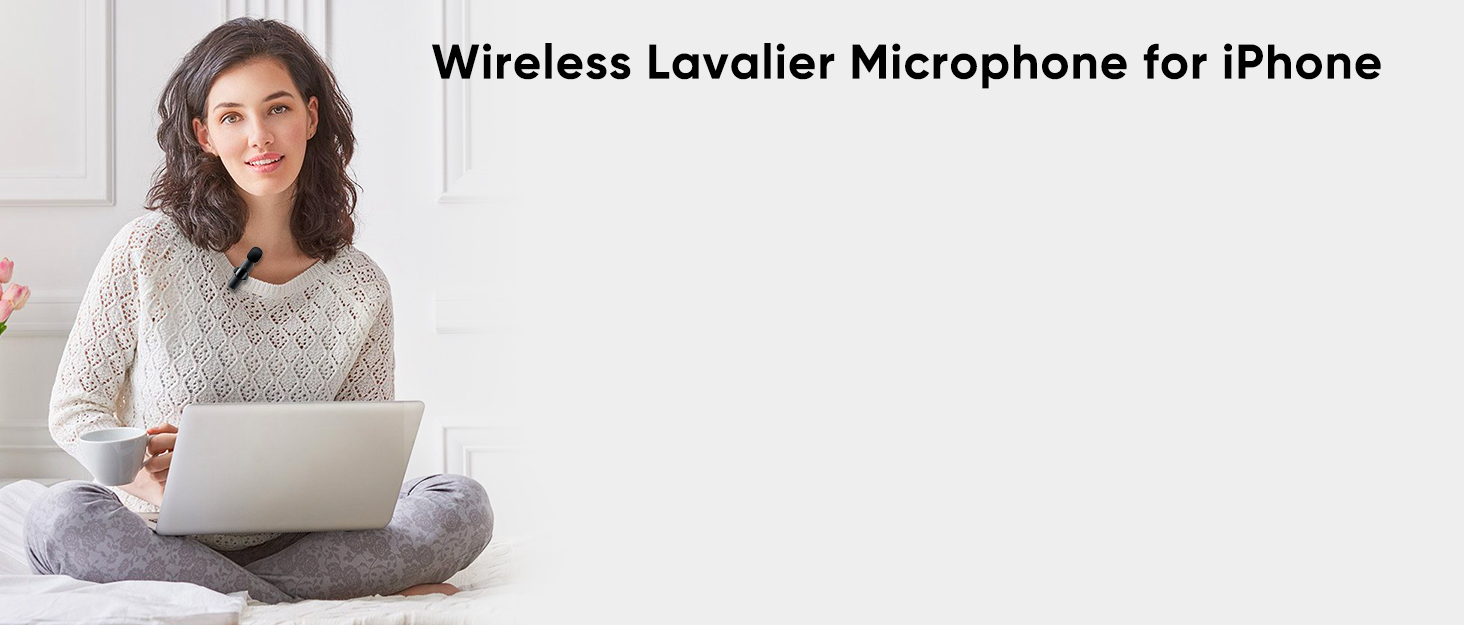 Professional Wireless Lavalier Microphone for Phone with USBC, Cordless bluetooth lapel