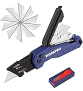 WORKPRO Folding Utility Knife, Quick Change Box Cutter, Razor Knife for Cartons, Cardboard, Boxes...