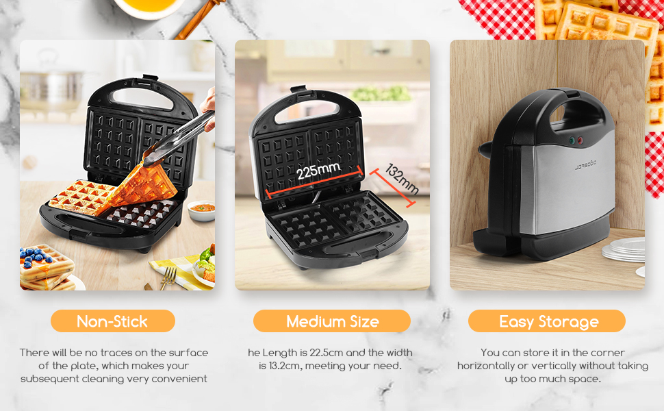 Aigostar Waffle Maker Waffle Iron Machine with NonStick Coating