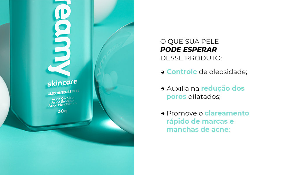 Controle de oleosidade, clareamente de marcas e manchas de acne