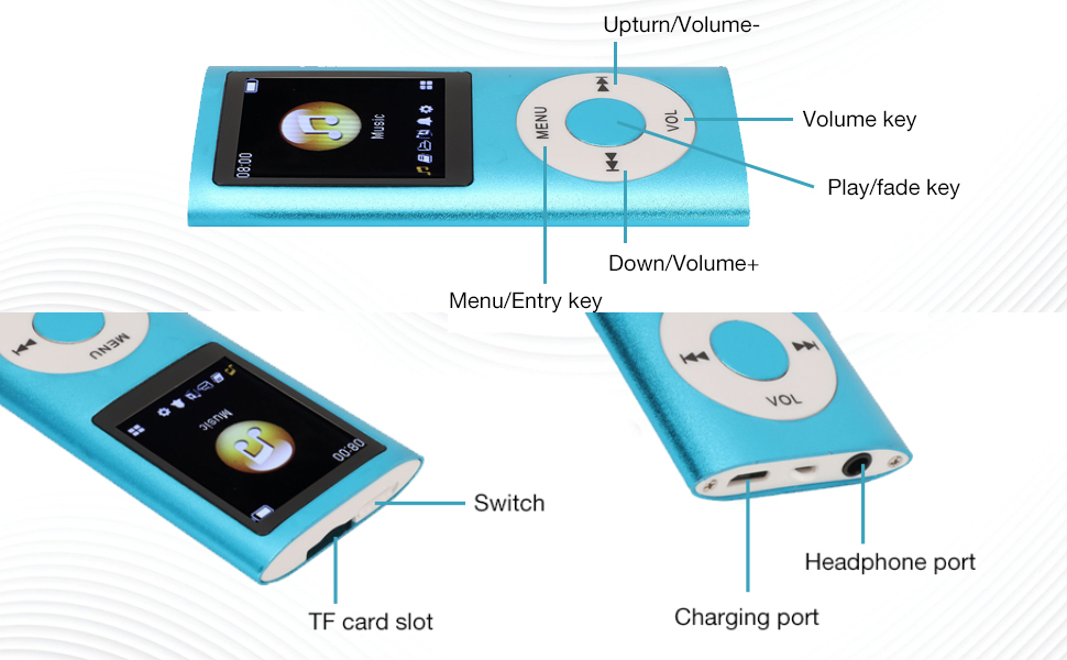 MP3 Music Player, HiFi Lossless Sound Slim MP3 Player with 1.8 Inch LCD ...