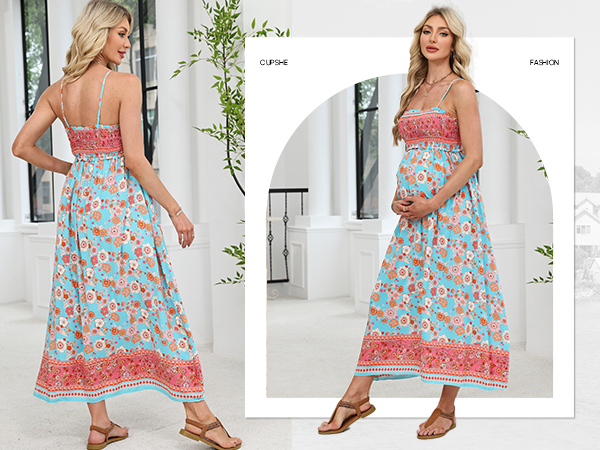 CUPSHE Women's Maxi Dresses Sleeveless Smocked Summer CUPSHE Women's Maxi Dresses Sleeveless Smocked Summer