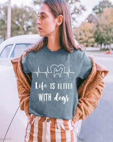 life is better with dogs shirt