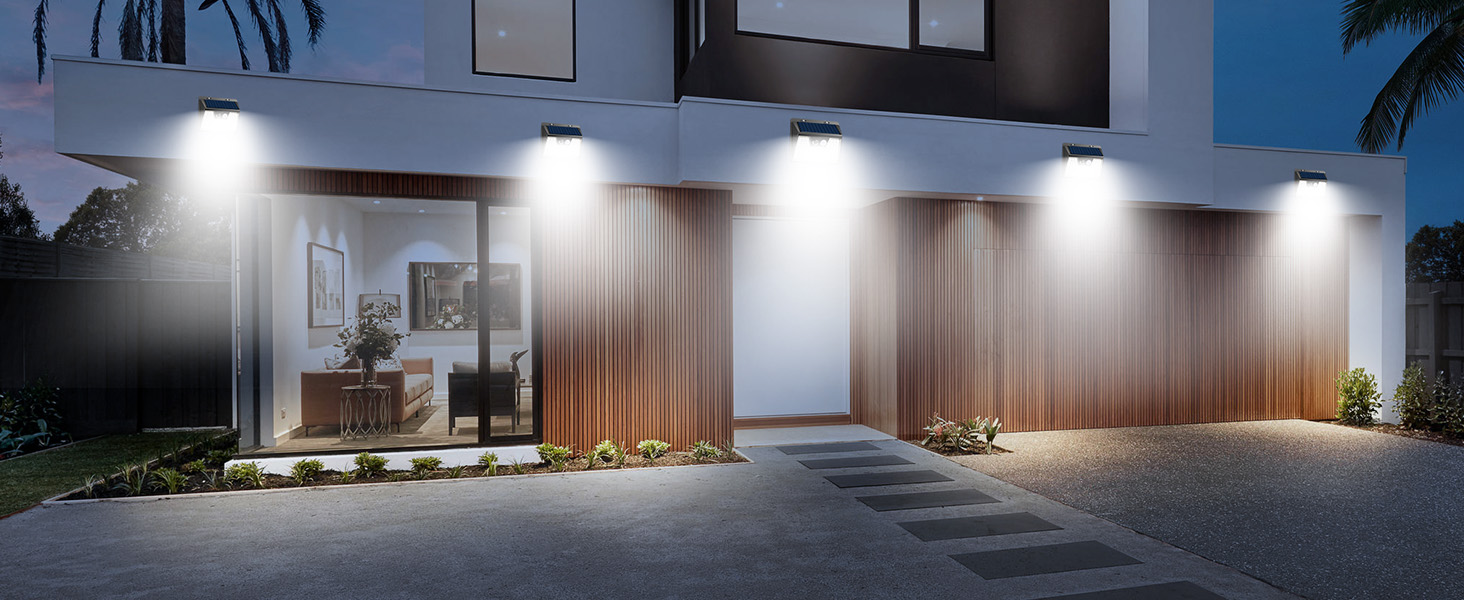 solar front door light with sensor