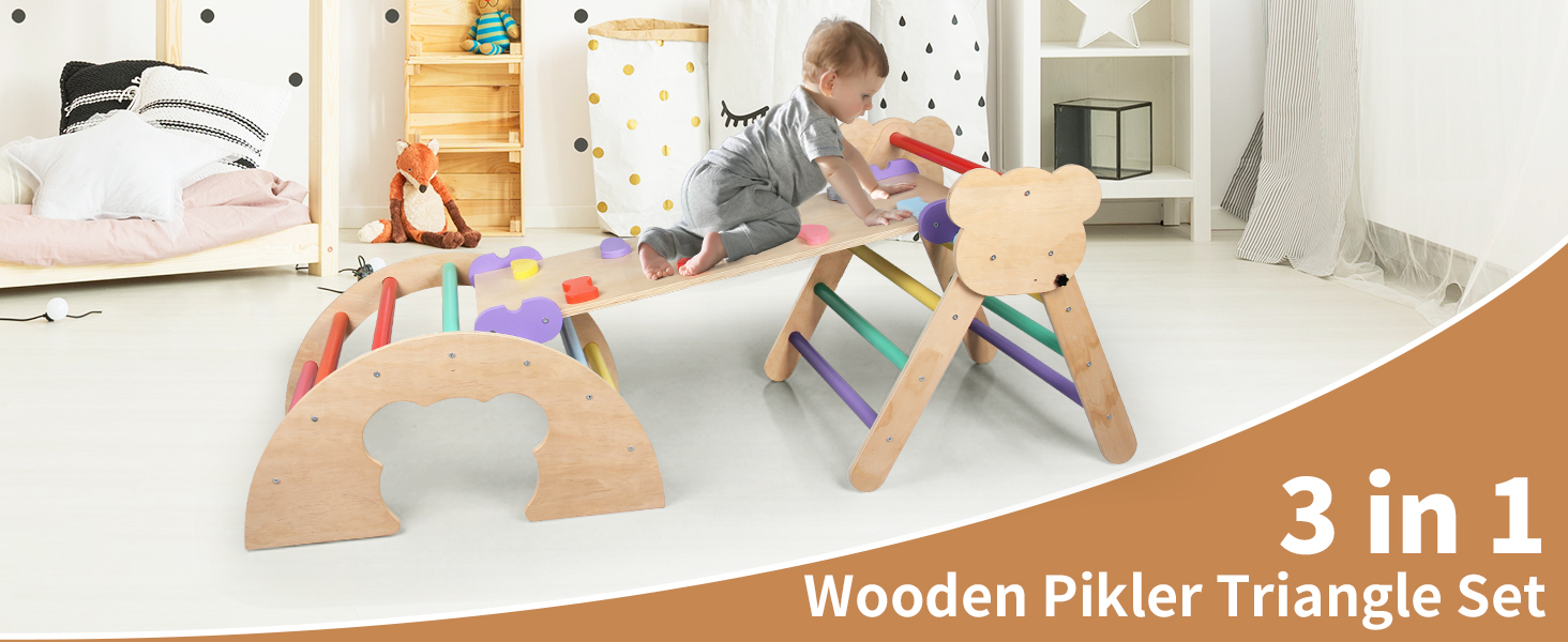 Wooden Pikler Triangle Set