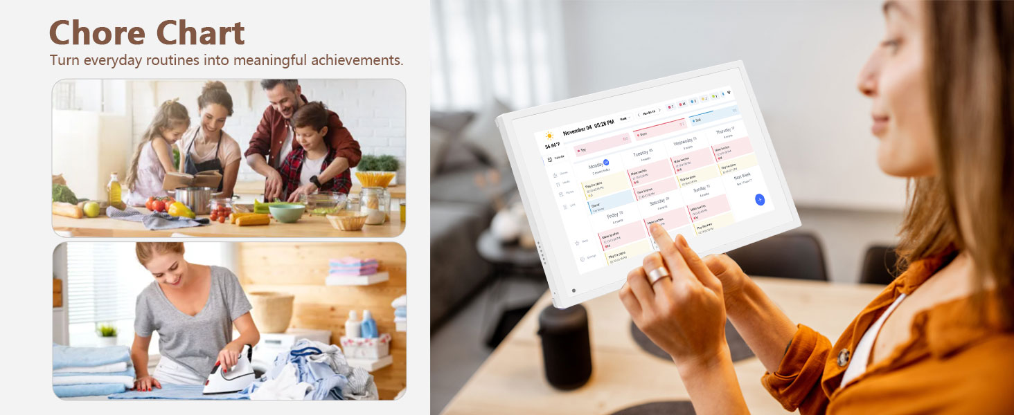 Digital Calendar: 10.1 Inch Digital Caledar &amp; Chore Chart