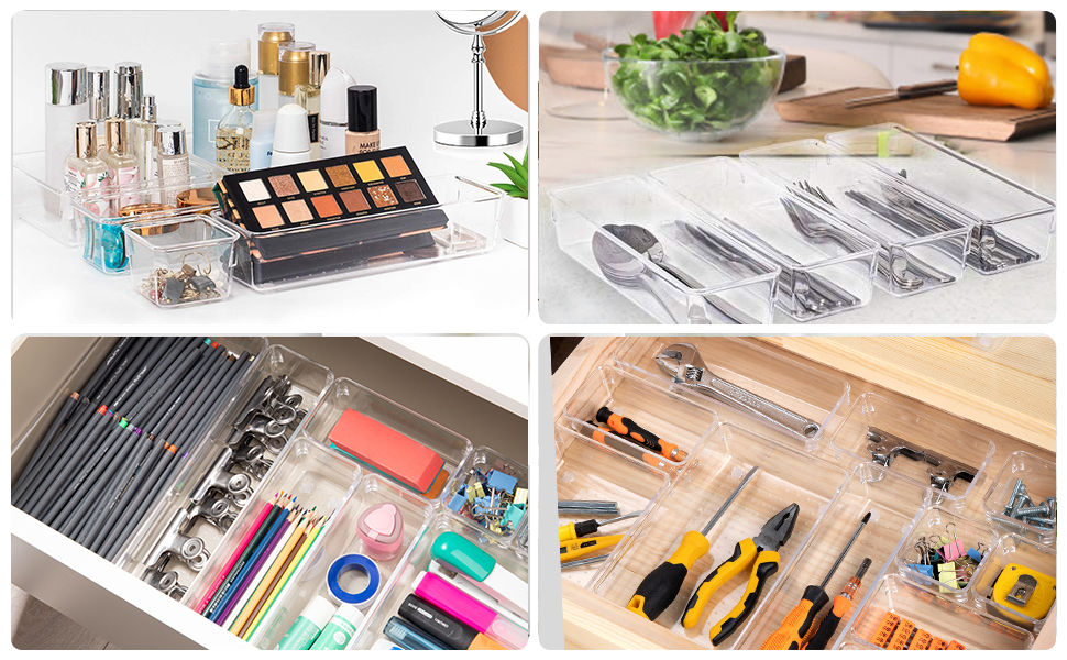 JARLINK 25 Pack Desk Drawer Organizer Trays with 7