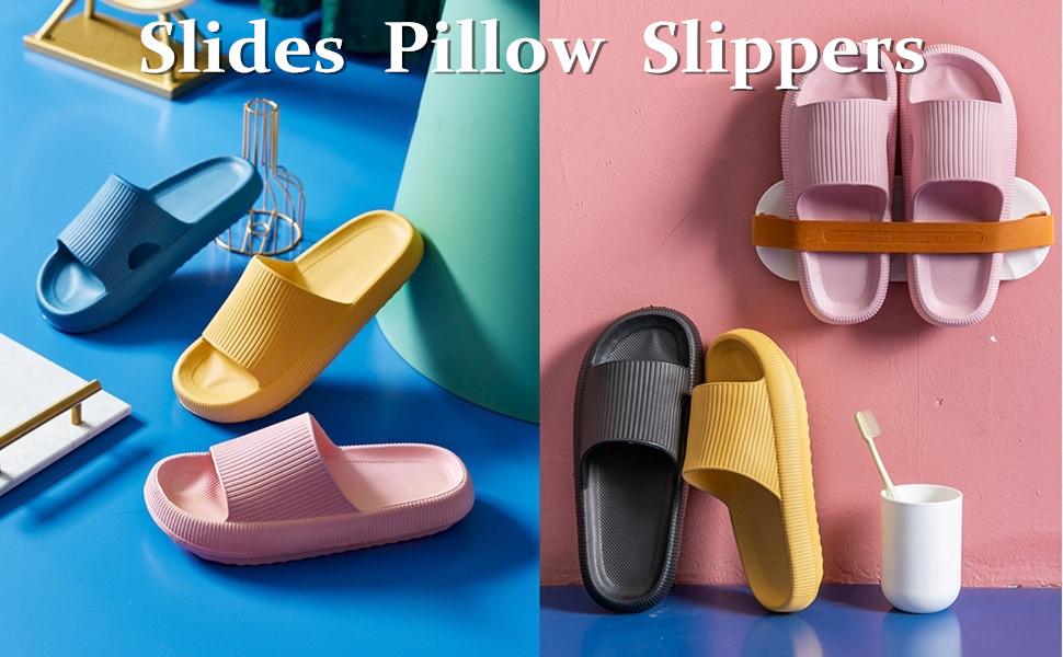 rosyclo Cloud Slides for Women Men Pillow Slippers Soft