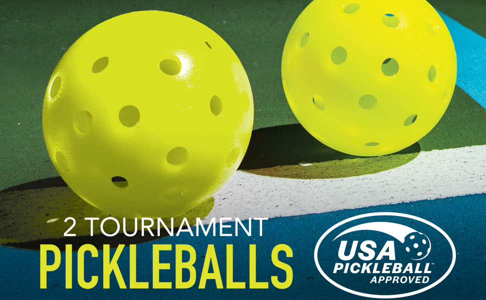 Franklin Sports Pickleball Paddles and Pickleballs Set 2 Wood Paddles