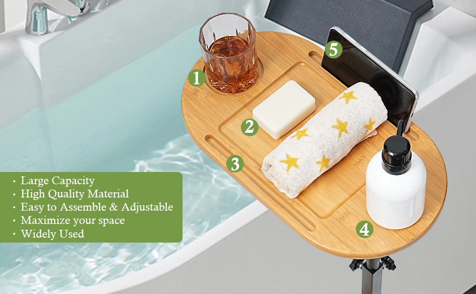 Bathtub Caddy Tray,Adjustable Bathtub Tray Table, New Zealand | Ubuy