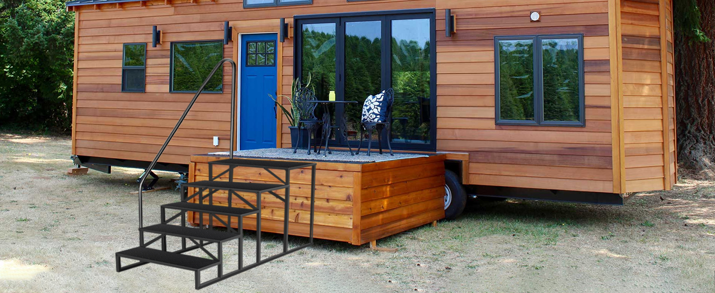 Hot Tub Steps with Handrail｜3 Step RV Steps｜Update 3.0