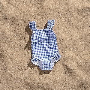 Blue Gingham One Piece Swimsuit