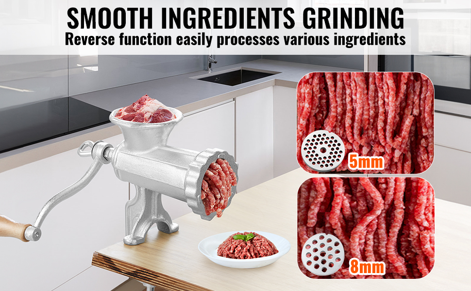 VEVOR Manual Meat Grinder, Heavy Duty Cast Iron Hand Meat Grinder with