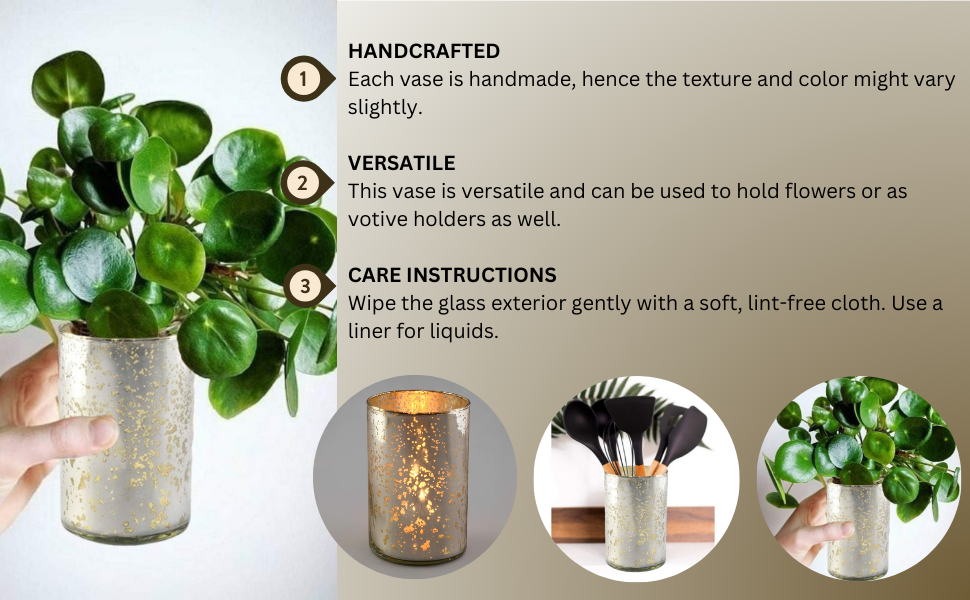 silver mercury vase