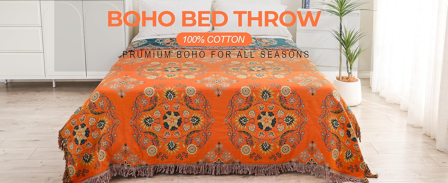 bed throw blanket in a bedroom