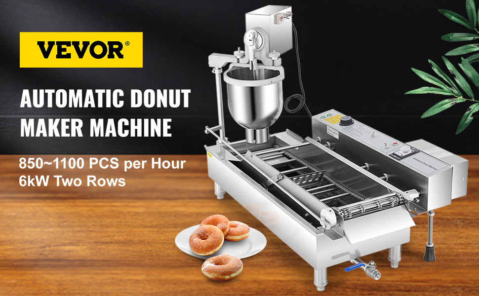 VEVOR Commercial Automatic Donut Making Machine 2 Rows Auto