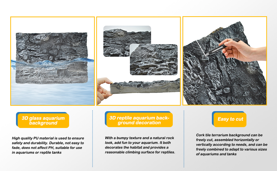 Rock Terrarium Background 3D Reptile Tank Background Board Amphibian Stereo Backdrop Wall