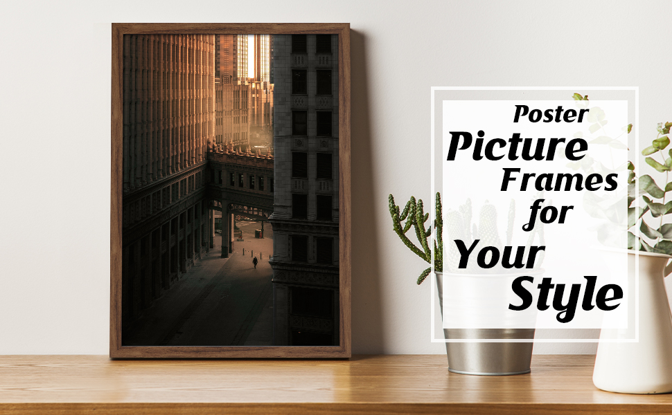 24x36 Rustic Brown Poster Frame, Distressed Brown Large