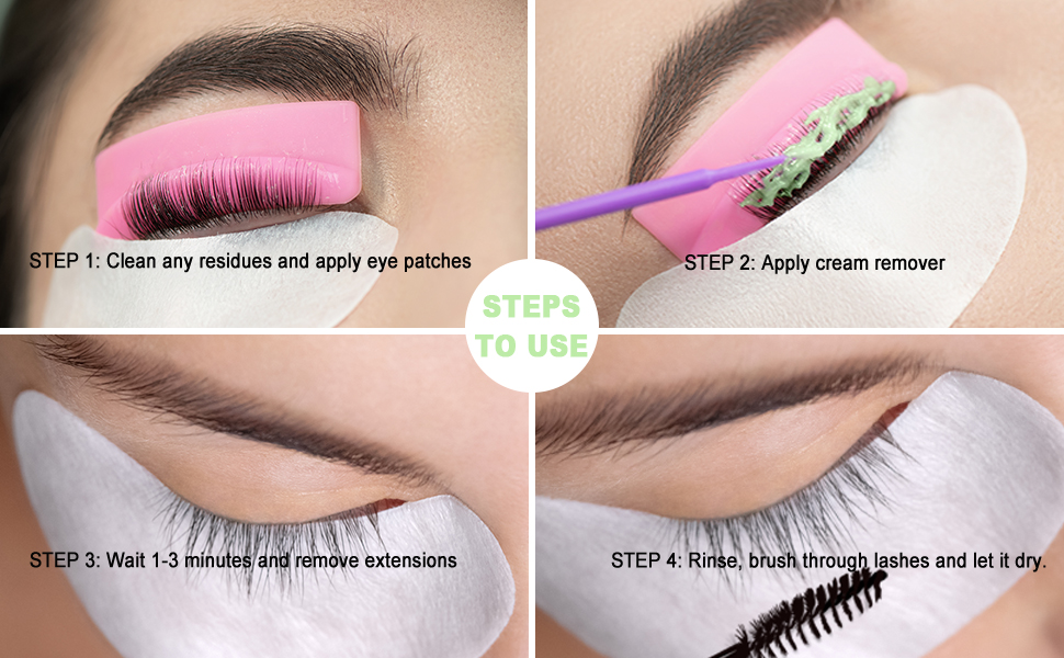 Apply to eyelashes with cotton swab, wait for 30s-60s, can be removed quickly.