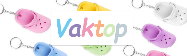 Vaktop Croc Keyring, 6pcs Mini Croc Shoe Keychain, Funny Slippers Keychains, Shoe Charms Keyring Bag Pendant Accessories for Girls Boys Adults 9 Croc Keyring 01