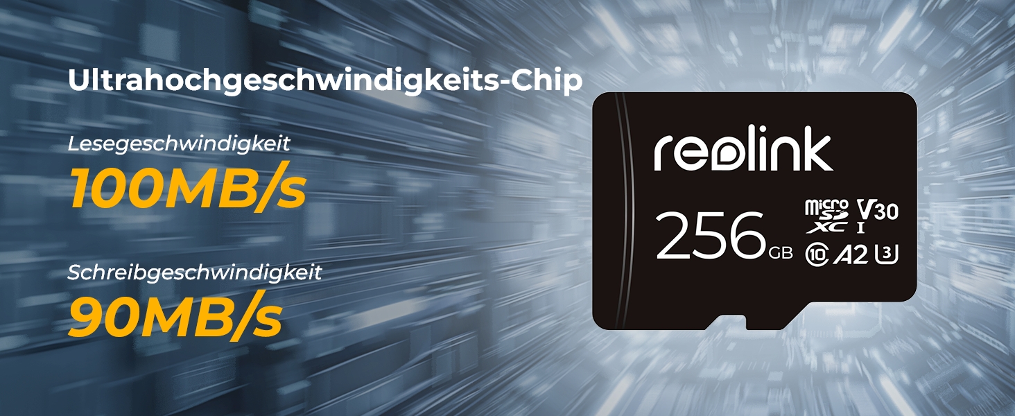 Reolink 256GB Micro SD Karte, Klasse 10 A2 U3 MicroSDXCHochgeschwindigkeitsspeicherkarte