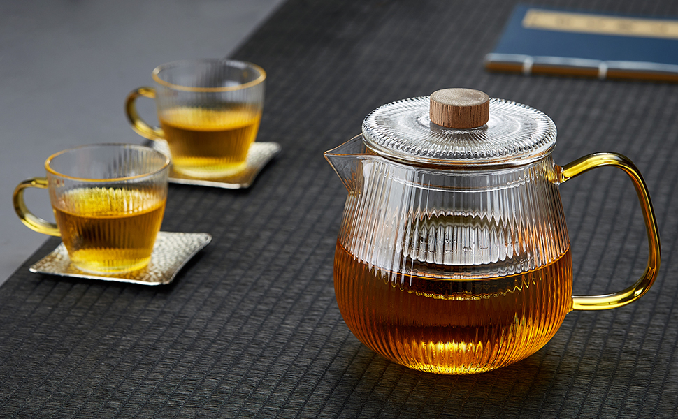 Glass Teapot with Infuser, Unbreakable 20oz Kettle Teapot