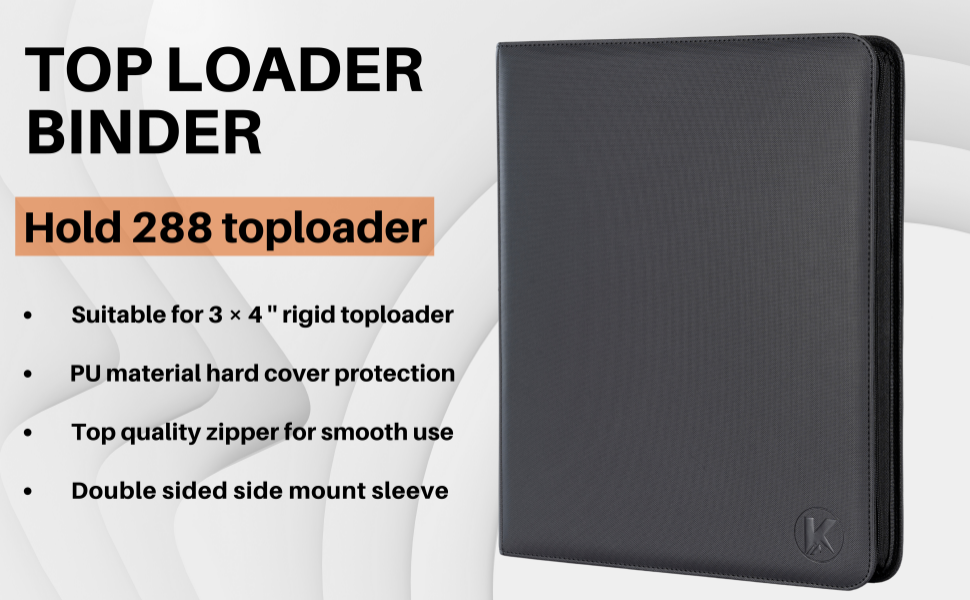 KUOOKING Toploader Binder Holds 288+ Top Loaders for