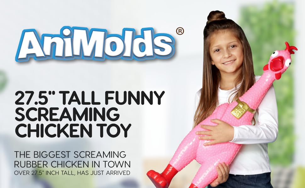 Animolds Hug Me Giant Rubber Chicken Huge Screaming Rubber