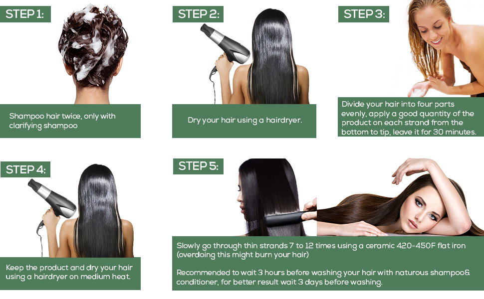 shampoo straightener deep kit conditioner smoothing professional cream iron conditioning permanent