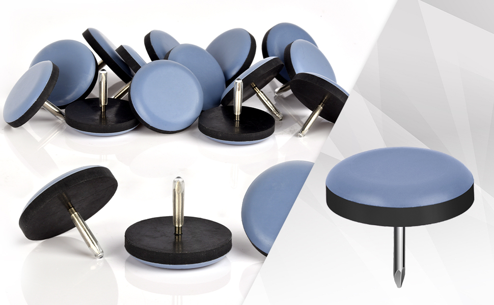 32pcs Chair Glides, 1 Inch Nail on Furniture Sliders, Furniture Glides